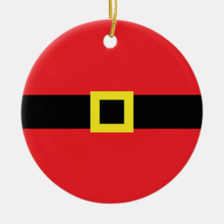 Santa Belly Belt Buckle Cute Fun Holiday Christmas Ceramic Tree Decoration