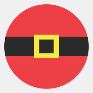 Santa Belly Belt Buckle Funny Christmas Holiday Classic Round Sticker