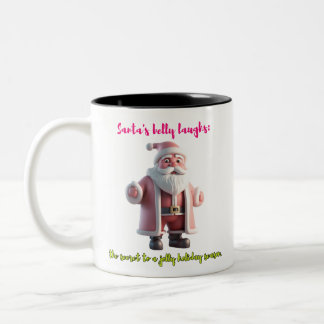 Santa Belly Laughs  Two-Tone Coffee Mug