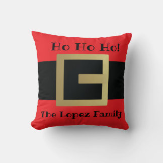 Santa Belt Christmas Personalised Family Cushion