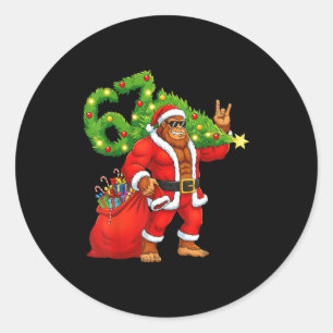 Santa Bigfoot 67 Meme Funny Six Seven Christmas Ho Classic Round Sticker