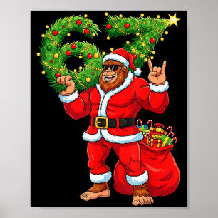 Santa Bigfoot 67 Meme Six Seven 6 7 Funny Bigfoot  Poster