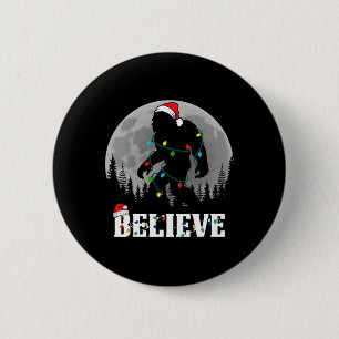 Santa Bigfoot Christmas Lights Funny Sasquatch Bel 6 Cm Round Badge