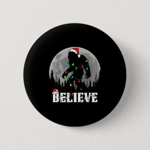 Santa Bigfoot Christmas Lights Funny Sasquatch Bel 6 Cm Round Badge
