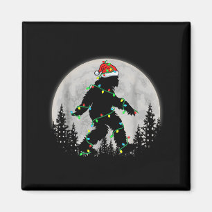 Santa Bigfoot Christmas Lights Funny Sasquatch Bel Magnet