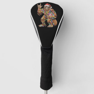 Santa Bigfoot Christmas Lights Rock Funny  Golf Head Cover