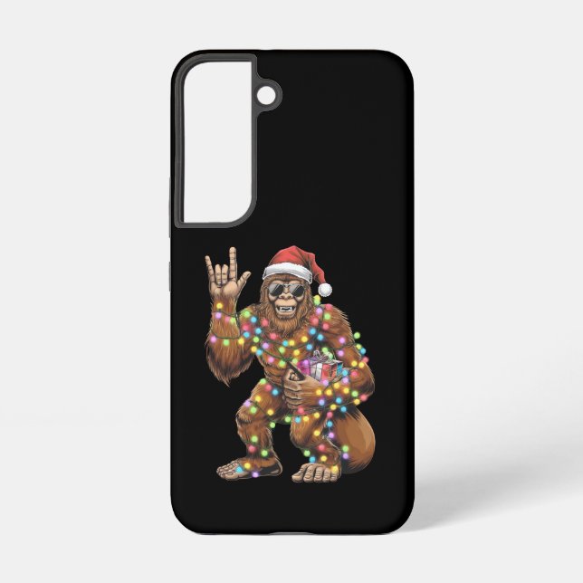 Santa Bigfoot Christmas Lights Rock Funny  Samsung Galaxy S22 Case (Back)