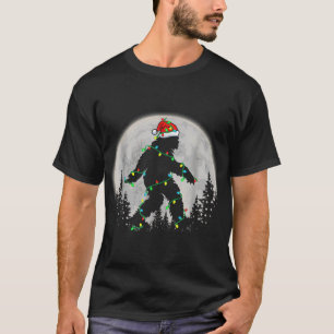 Santa Bigfoot Christmas Lights T-Shirt