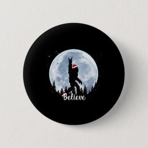Santa bigfoot christmas rock roll sasquatch believ 6 cm round badge