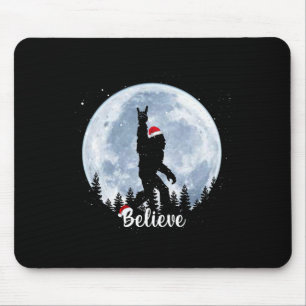Santa Bigfoot Christmas Rock Roll Sasquatch Believ Mouse Mat
