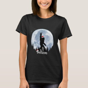 Santa Bigfoot Christmas Rock Roll Sasquatch Believ T-Shirt