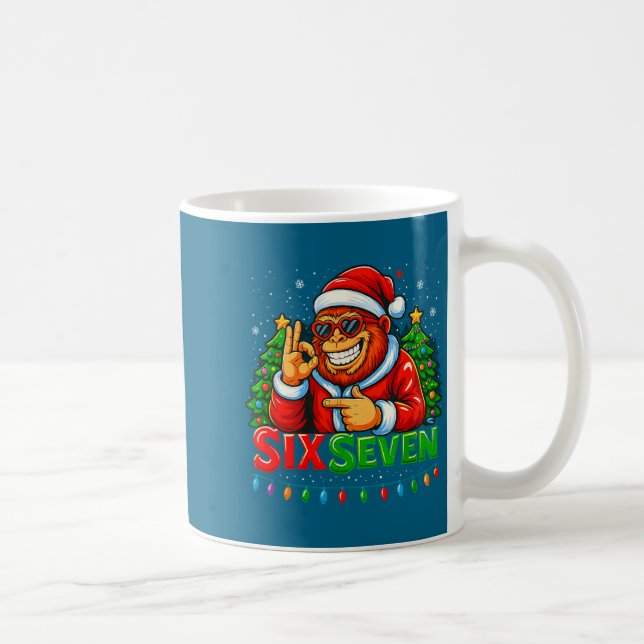 Santa Bigfoot Christmas Sasquatch 67 Funny Meme Si Coffee Mug (Right)