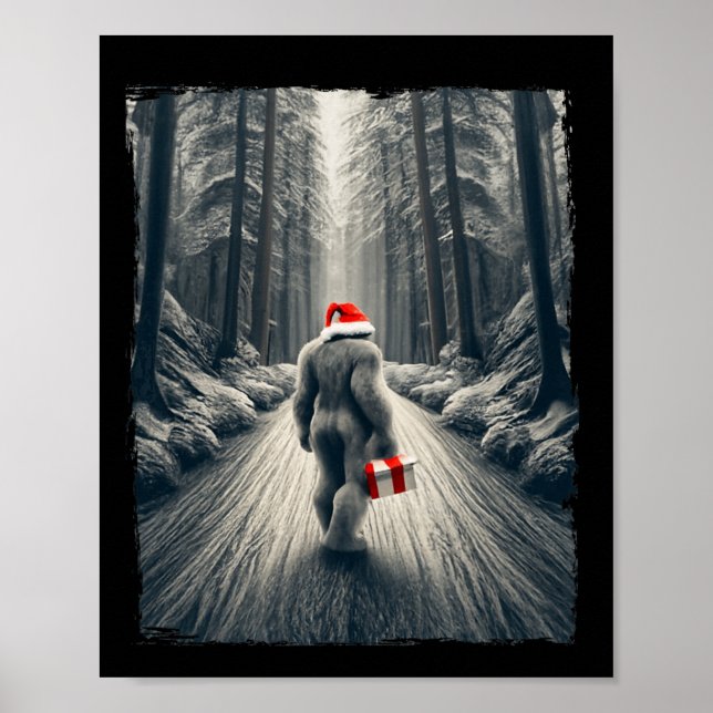 Santa Bigfoot Christmas Sasquatch Believe  Poster (Front)