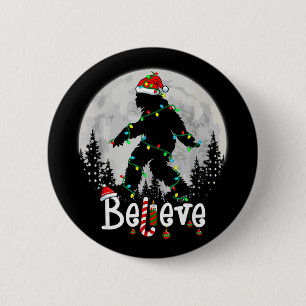 Santa Bigfoot Christmas Sasquatch Believe Xmas Men 6 Cm Round Badge