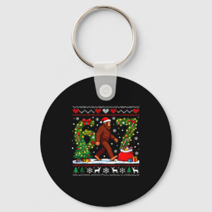 Santa Bigfoot Christmas Tree Funny Sasquatch 67  Key Ring