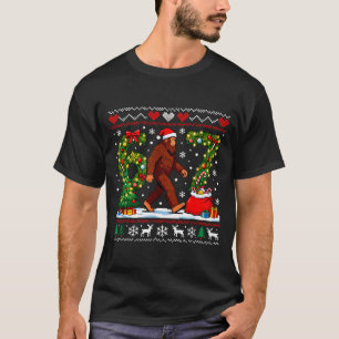 Santa Bigfoot Christmas Tree Funny Sasquatch 67 T-Shirt