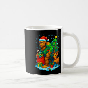 Santa Bigfoot Christmas Tree Reindeer Funny Sasqua Coffee Mug
