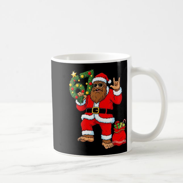 Santa Bigfoot Christmas Tree Sasquatch 67 Six Seve Coffee Mug (Right)