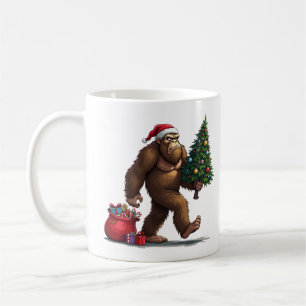 Santa Bigfoot Christmas Tree Xmas Lights  Coffee Mug