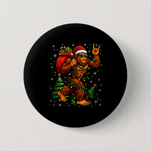 Santa Bigfoot Christmas Tree Xmas Lights Funny Sas 6 Cm Round Badge