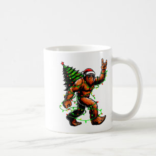 Santa Bigfoot Christmas Tree Xmas Lights Funny Sas Coffee Mug