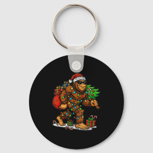 Santa Bigfoot Christmas Tree Xmas Lights Funny Sas Key Ring