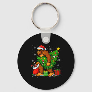 Santa Bigfoot Christmas Tree Xmas Lights Funny Sas Key Ring