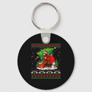 Santa Bigfoot Christmas Tree Xmas Lights Funny Sas Key Ring