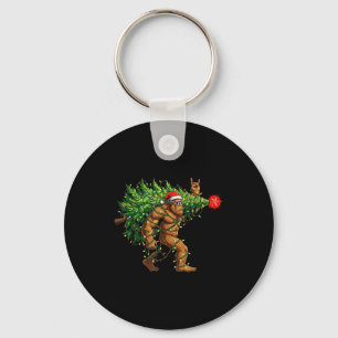 Santa Bigfoot Christmas Tree Xmas Lights Funny Sas Key Ring