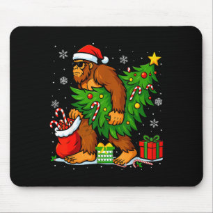 Santa Bigfoot Christmas Tree Xmas Lights Funny Sas Mouse Mat