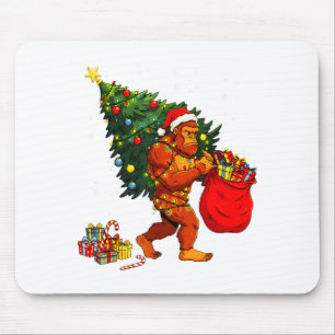 Santa Bigfoot Christmas Tree Xmas Lights Funny Sas Mouse Mat