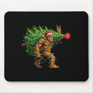 Santa Bigfoot Christmas Tree Xmas Lights Funny Sas Mouse Mat