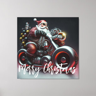 Santa Biker Canvas Print