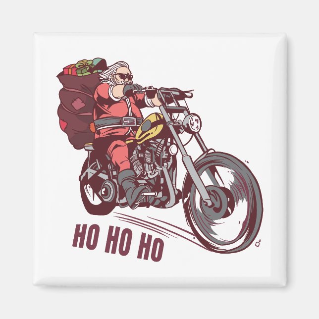 Santa Biker Christmas Costume for Bikers Invitatio Magnet (Front)