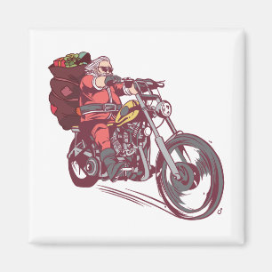 Santa Biker Christmas Costume for Bikers Invitatio Magnet