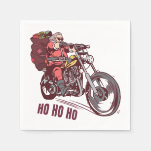 Santa Biker Christmas Costume for Bikers Invitatio Napkin