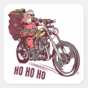 Santa Biker Christmas Costume for Bikers Invitatio Square Sticker