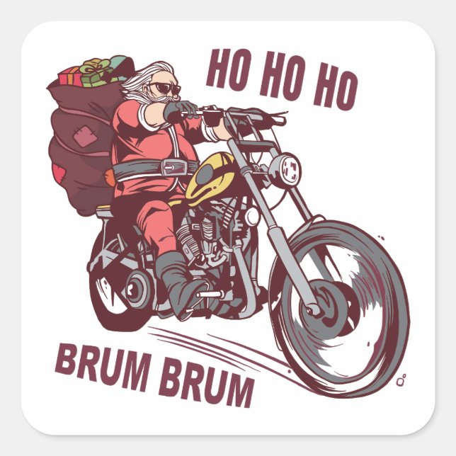 Santa Biker Christmas Costume for Bikers Invitatio Square Sticker (Front)