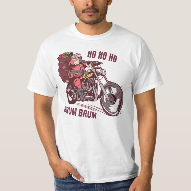 Santa Biker Christmas Costume for Bikers Invitatio T-Shirt (Front)