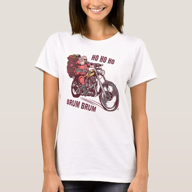 Santa Biker Christmas Costume for Bikers Invitatio T-Shirt (Front)