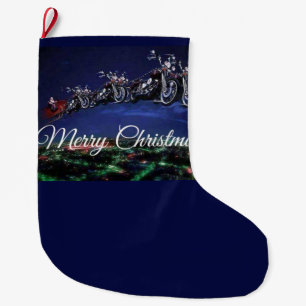 santa biker christmas stocking