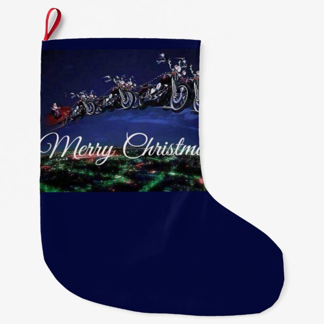 santa biker christmas stocking (Front)