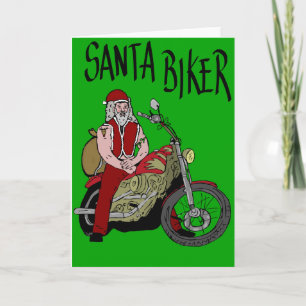 Santa biker holiday card