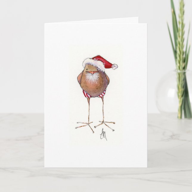 Santa bird Christmas card (Front)