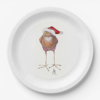 SANTA BIRD PAPER PLATE