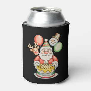 Santa Birthday Party Christmas Xmas Family Can Cooler