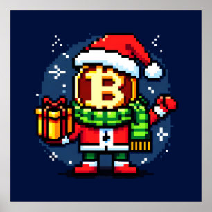Santa Bitcoin: 8-Bit Crypto Holiday Poster