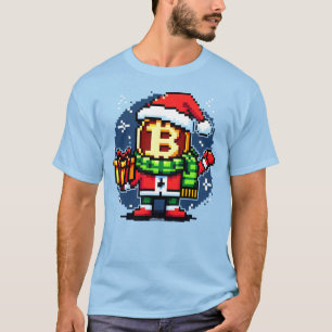 Santa Bitcoin: 8-Bit Crypto Holiday T-Shirt