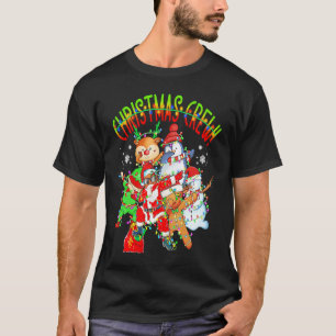 Santa Black African American Christmas Crew Flossi T-Shirt