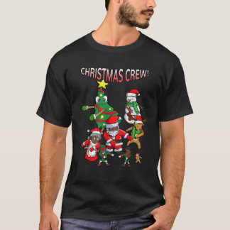 Santa Black African American Christmas Crew Flossi T-Shirt